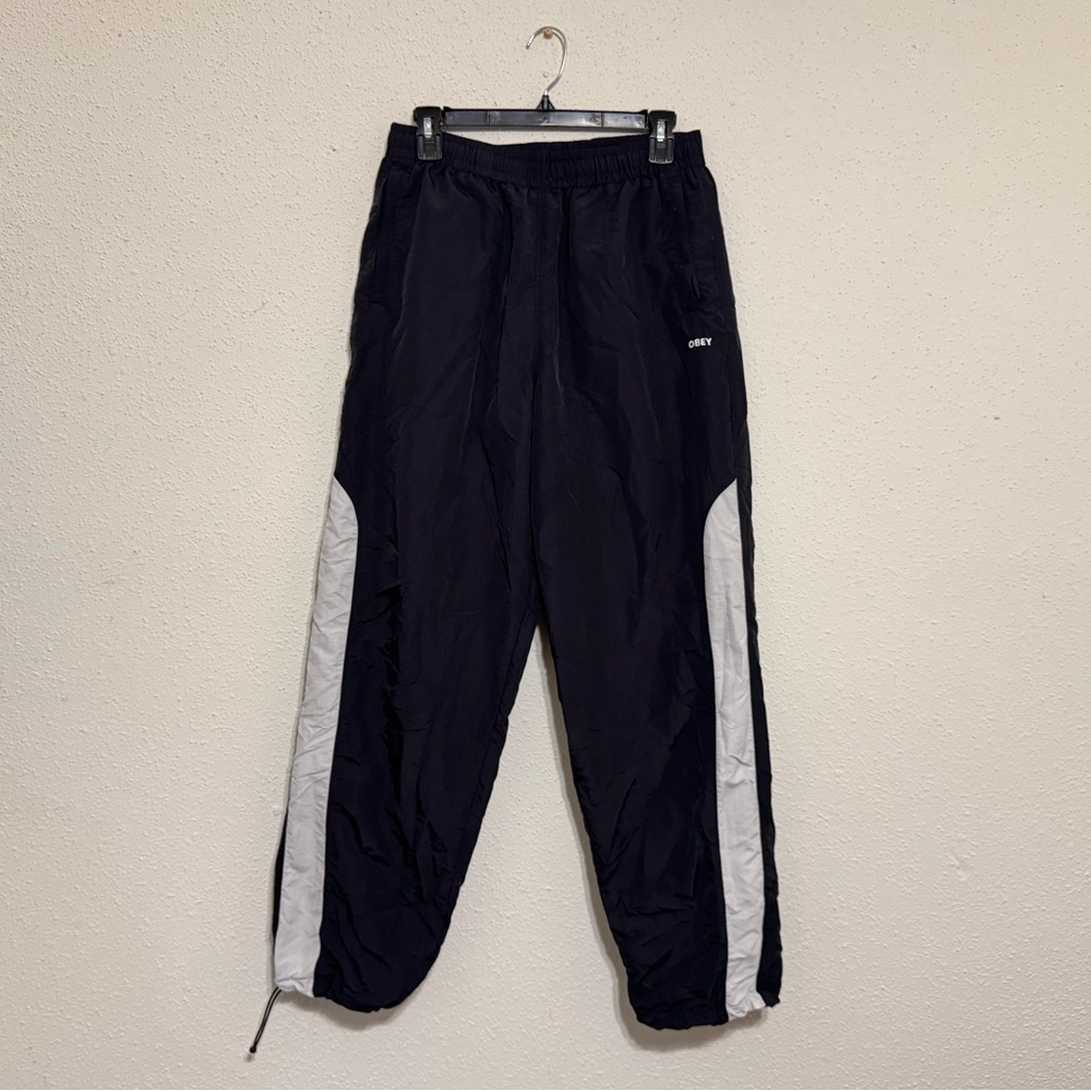 Urban Outfitters x Obey Easy Shell Track Pants - Black and White - Size M